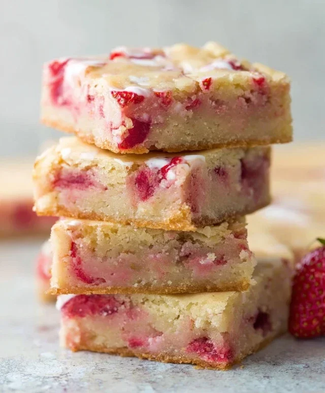 Strawberry Lemon Blondies