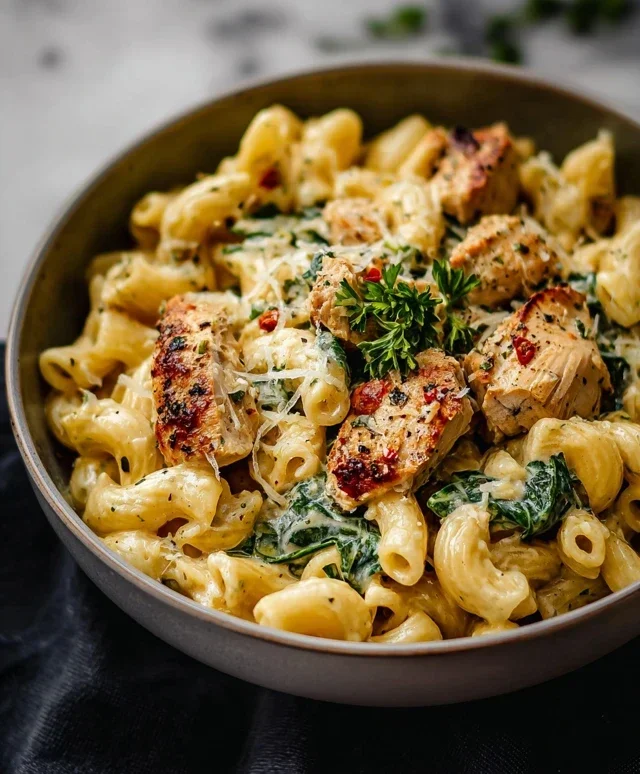 Healthy Garlic Parmesan Chicken Pasta