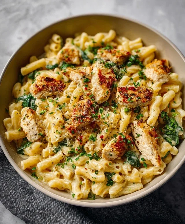 Healthy Garlic Parmesan Chicken Pasta