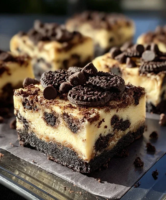 Chocolate Chip Oreo Cheesecake Bars
