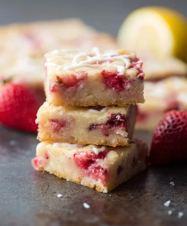 Strawberry Lemon Blondies