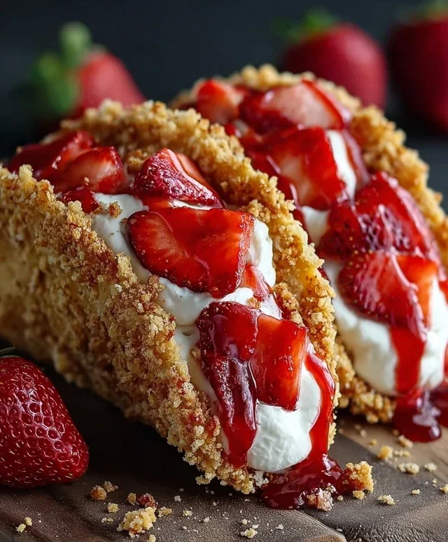 Strawberry Crunch Cheesecake Tacos