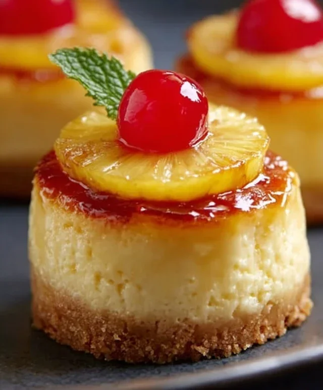 Mini Pineapple Upside-Down Cheesecakes