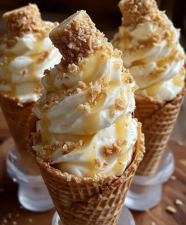 Banana Pudding Cheesecake Cones