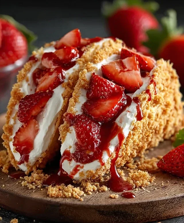Strawberry Crunch Cheesecake Tacos