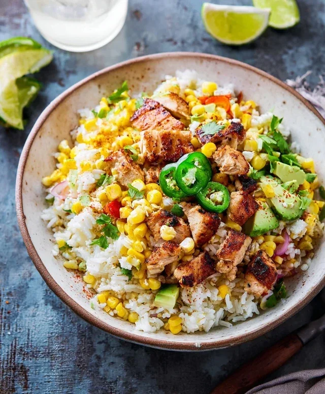 Street Corn Chicken Rice Bowl Recipe
