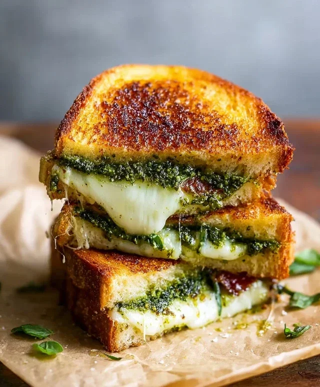 Sourdough Pesto Grilled Cheese