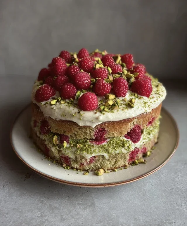 Pistachio Raspberry Cake