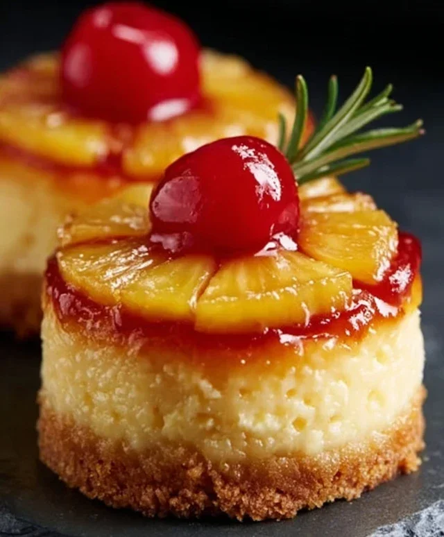 Mini Pineapple Upside-Down Cheesecakes