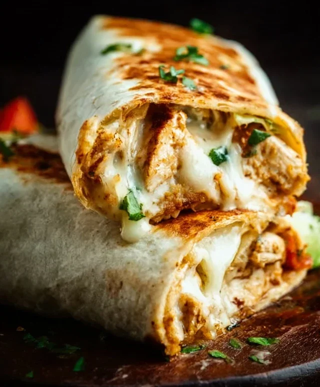 Cheesy Garlic Chicken Wraps
