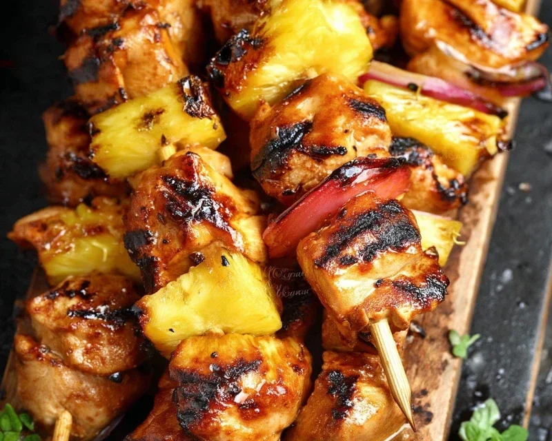 Pineapple Chicken Kebabs Recipe