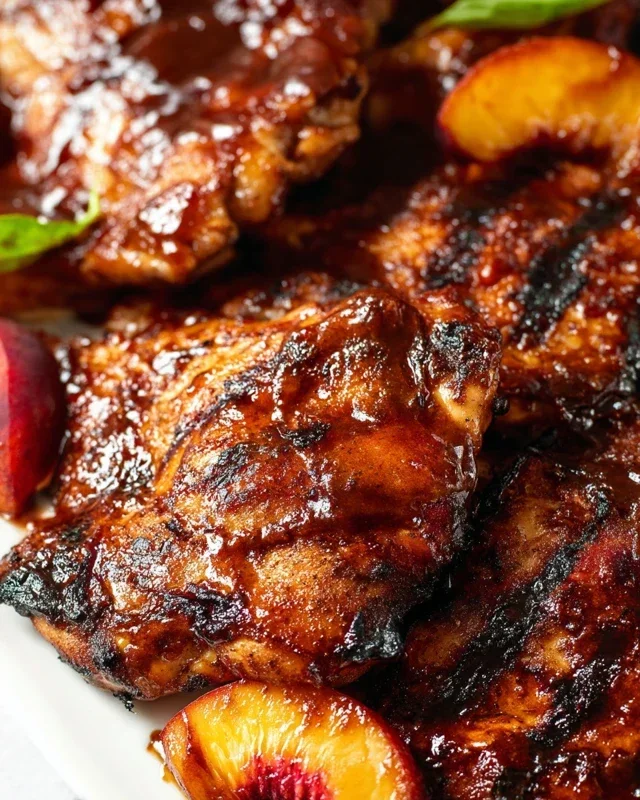Grilled Bourbon Extract Extract Peach BBQ Chicken