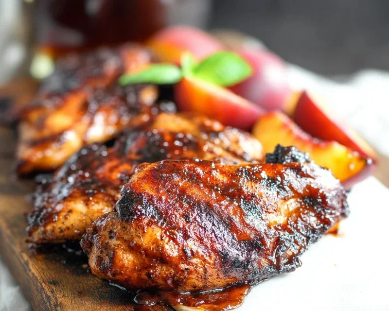 Grilled Bourbon Extract Extract Peach BBQ Chicken