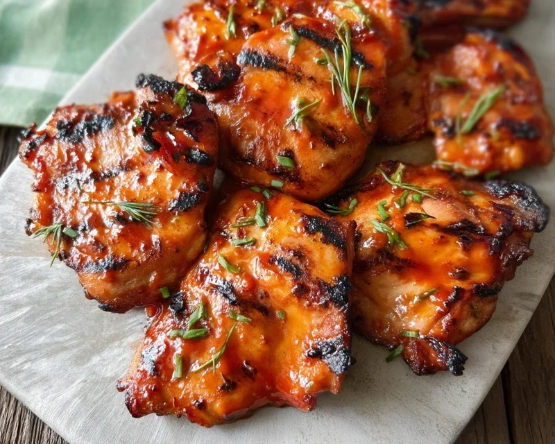 Grilled Honey Buffalo Chicken Thighs