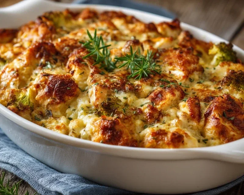 French Onion Chicken Orzo Casserole