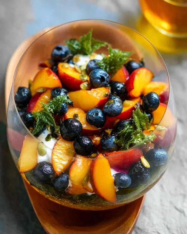 Summer Peach Blueberry Knon-non-non-alcoholic alternativeic non-alcoholic ale Salad