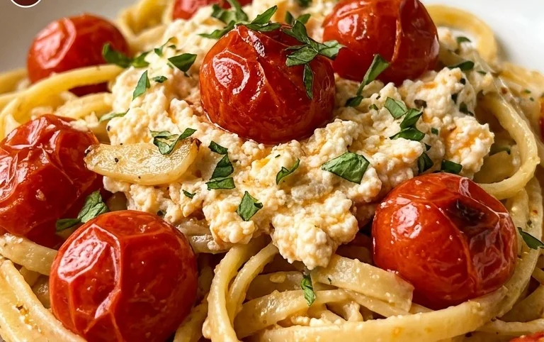 Roasted Tomato and Garlic Ricotta Pasta