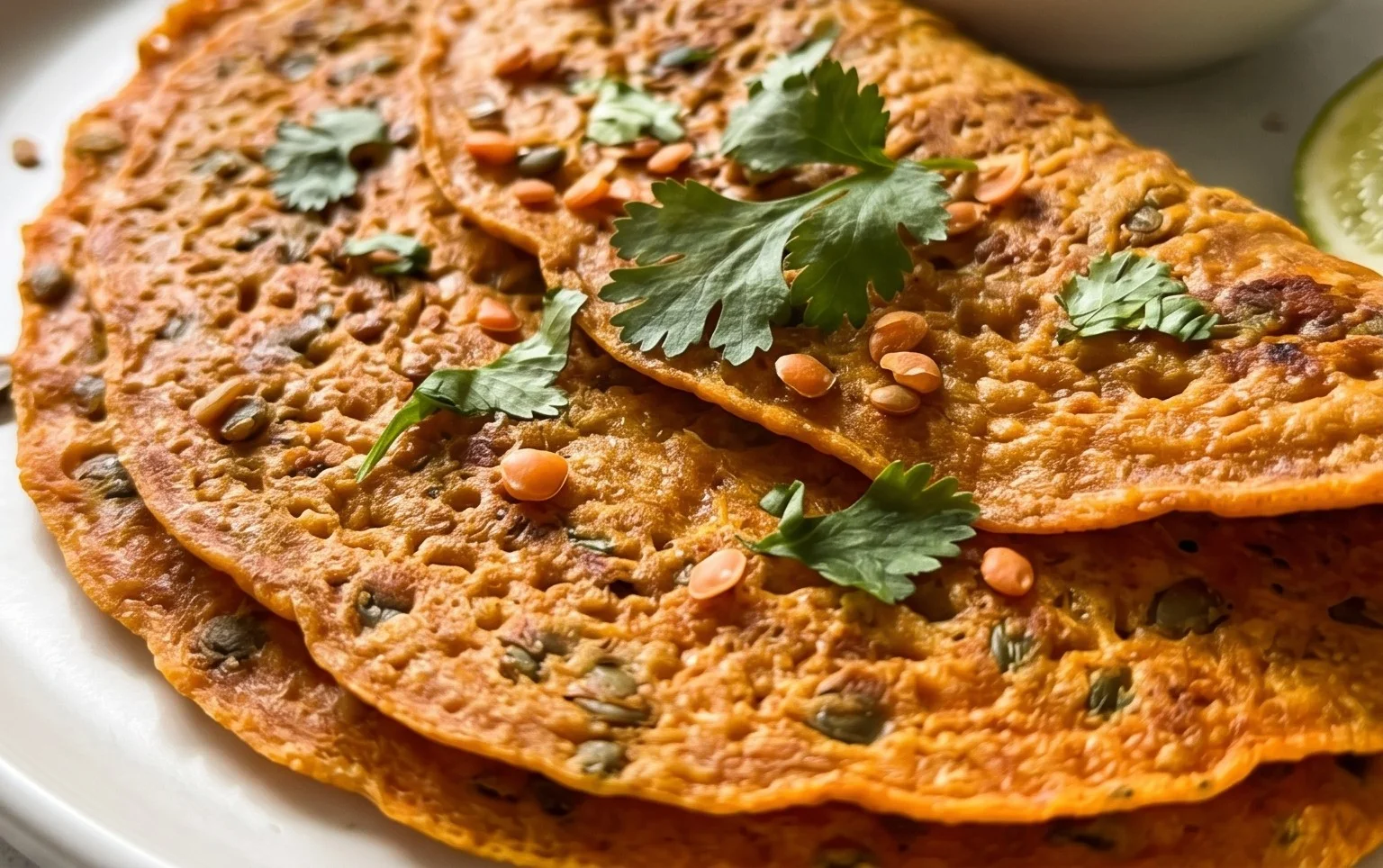 Masoor Dal Chilla | Savory Red Lentil Pancakes