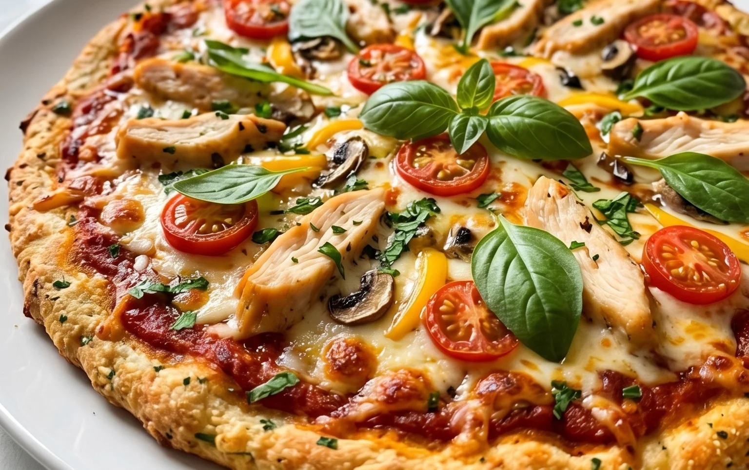 Chicken Crust Pizza (Low Carb + High Protein