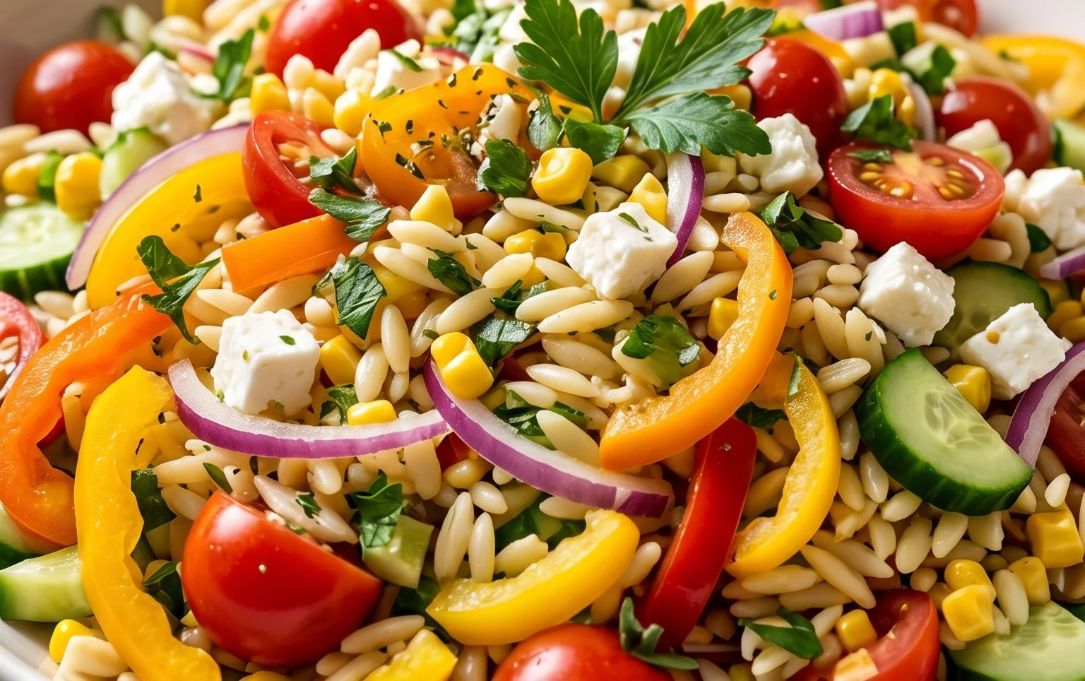 Rainbow Orzo Salad