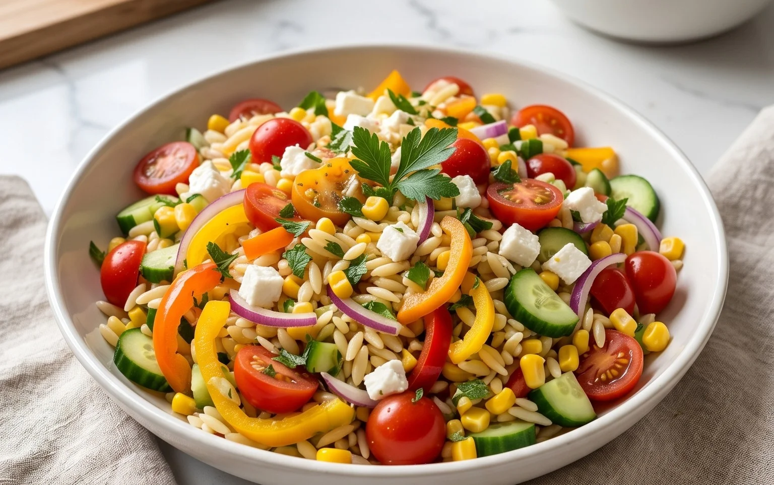 Rainbow Orzo Salad