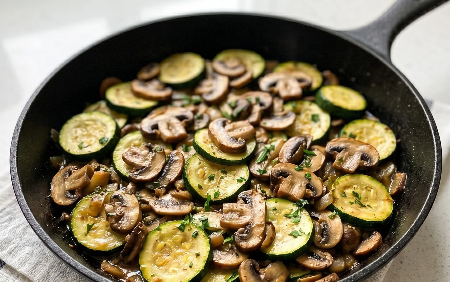 Skillet Zucchini and Mushrooms