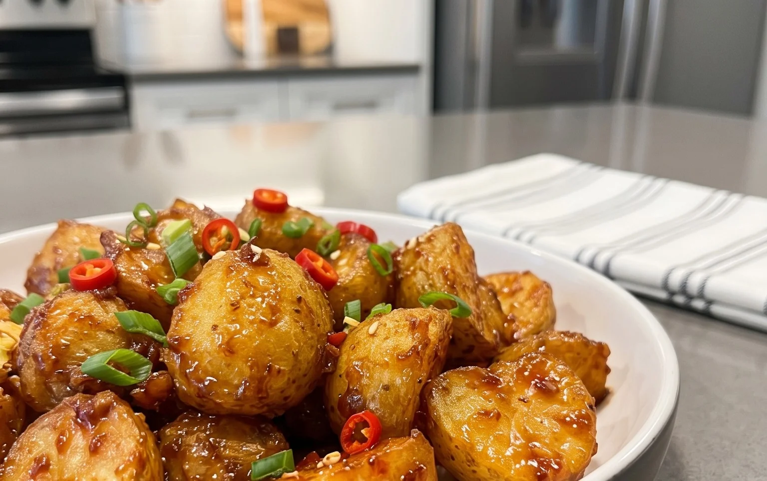 Crispy Honey Chilli Potatoes