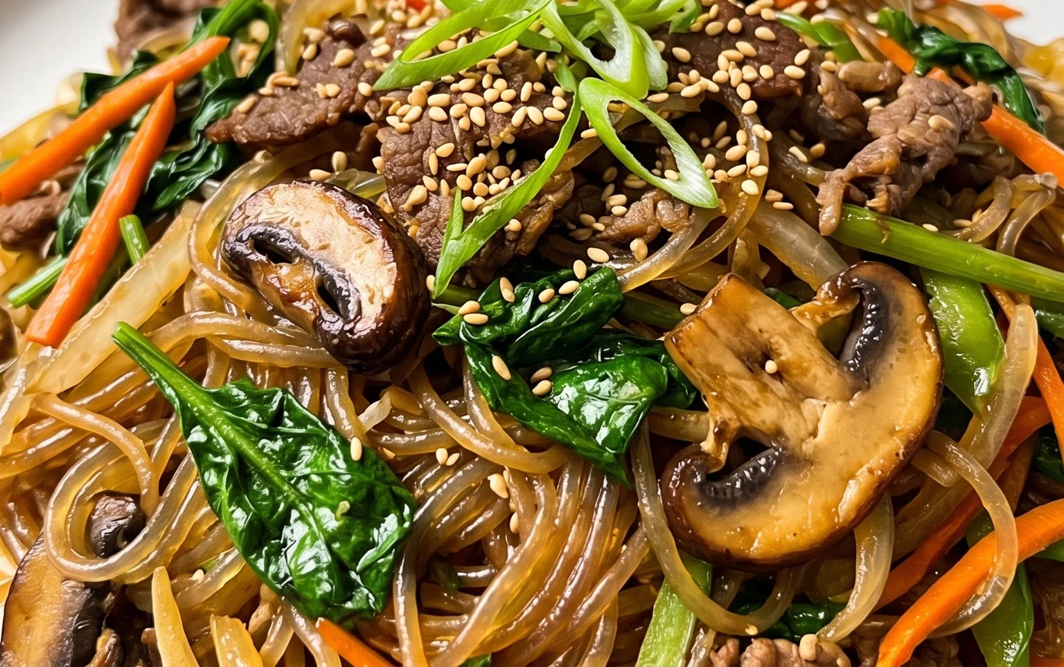 Japchae (Korean Glass Noodle Stir Fry)