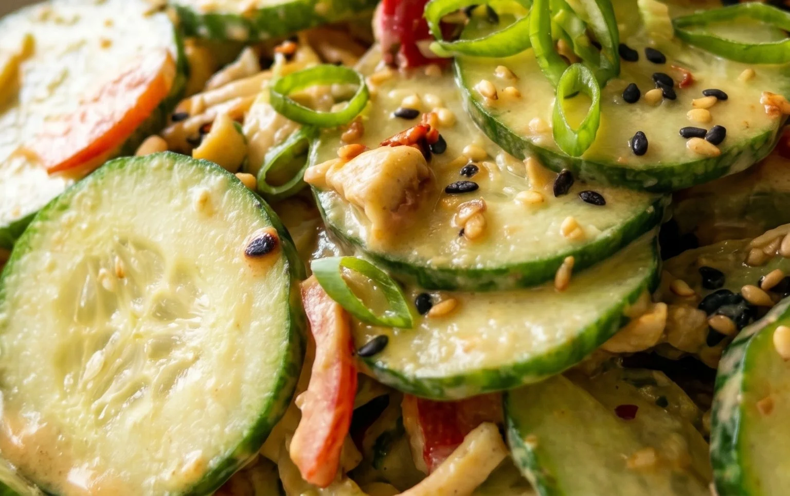 Creamy Asian Cucumber Salad Bowl