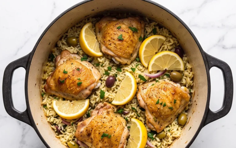 Greek Chicken and Lemon Rice (30 Minutes, One-Pot)
