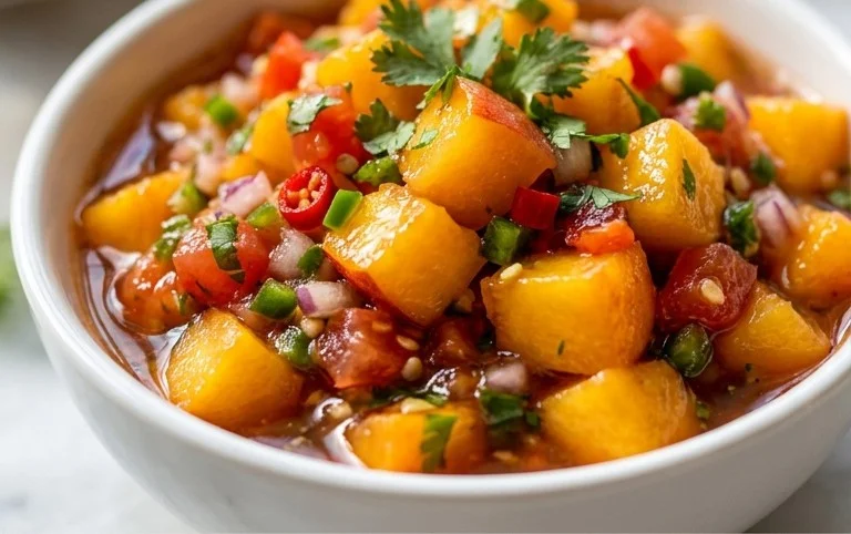 Sweet & Spicy Peach Salsa Canning Recipe