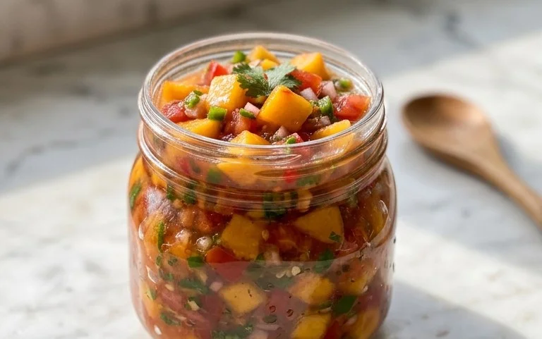 Sweet & Spicy Peach Salsa Canning Recipe