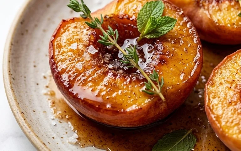 Cinnamon Sugar Baked Peaches