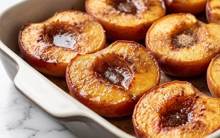 Cinnamon Sugar Baked Peaches