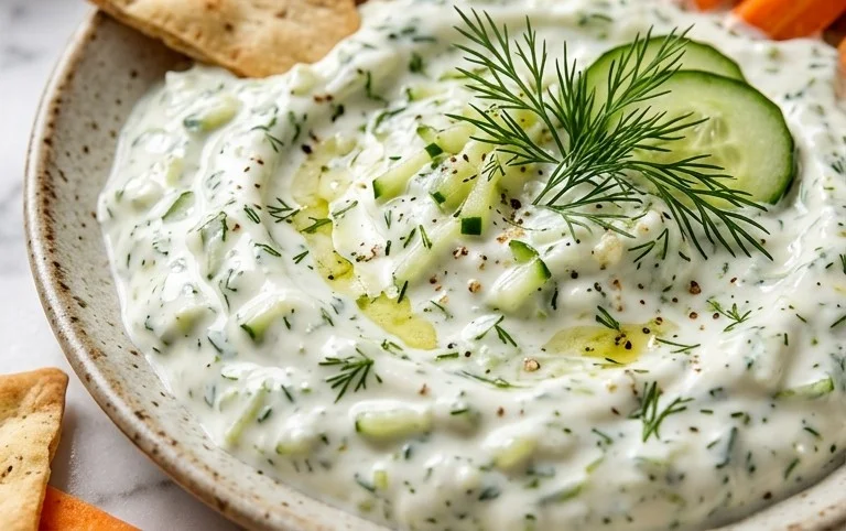 Cucumber Dip with Sour Cream and Dill
