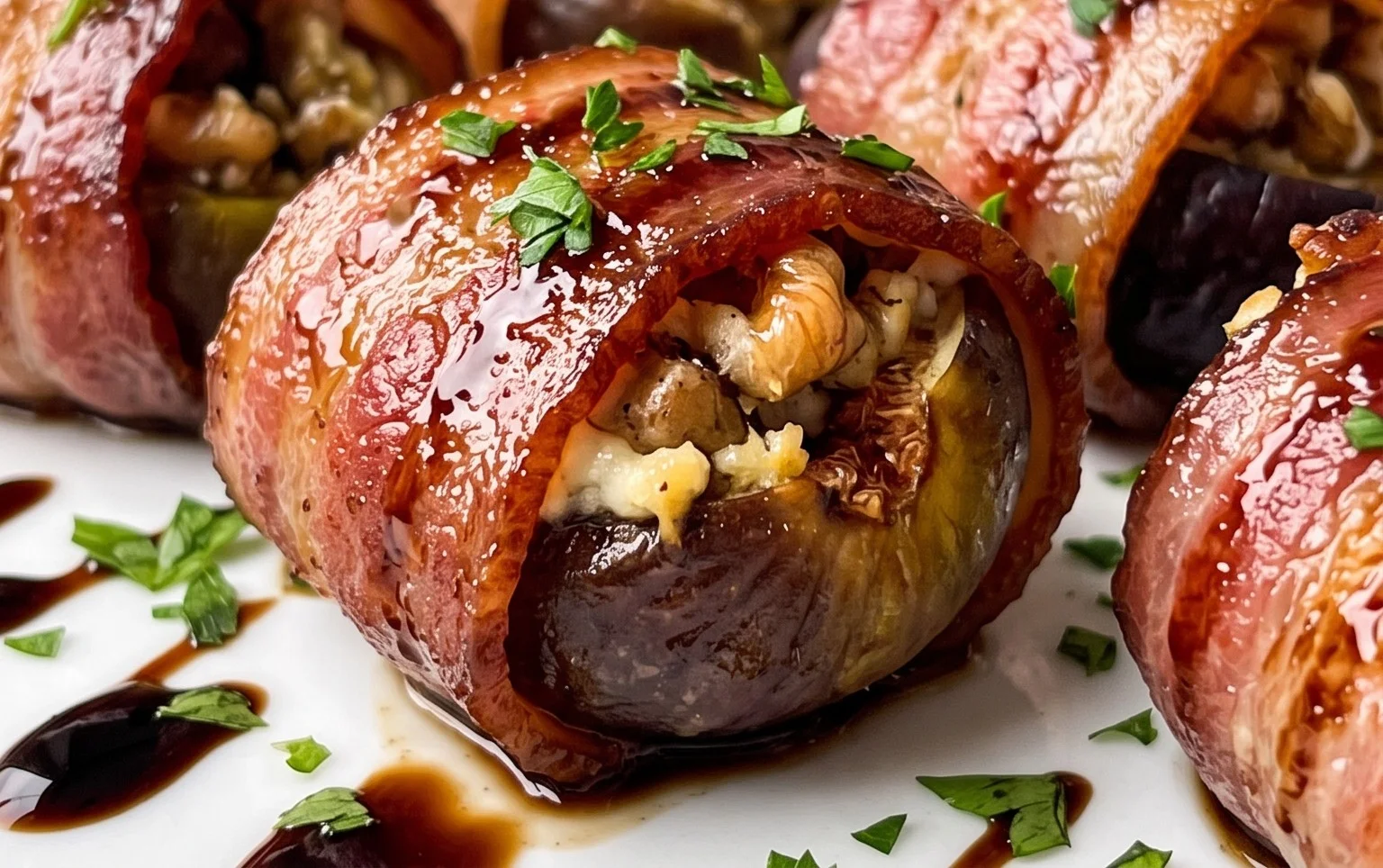 Beef Bacon Wrapped Stuffed Figs