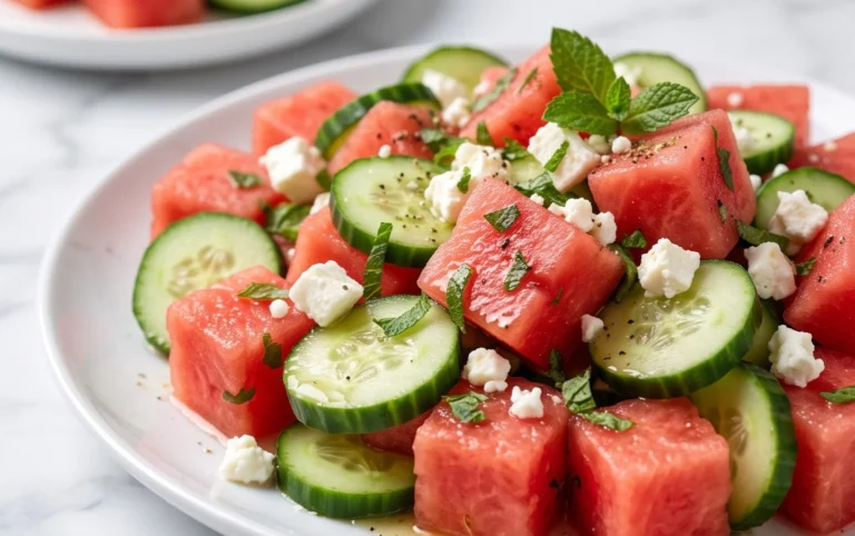 Watermelon Salad with Cucumber and Feta