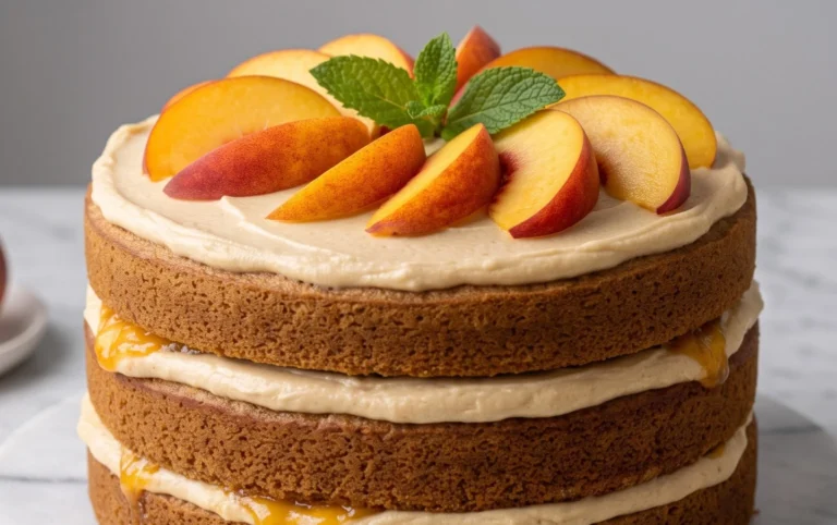 Brown Sugar Layer Cake with Peach Filling