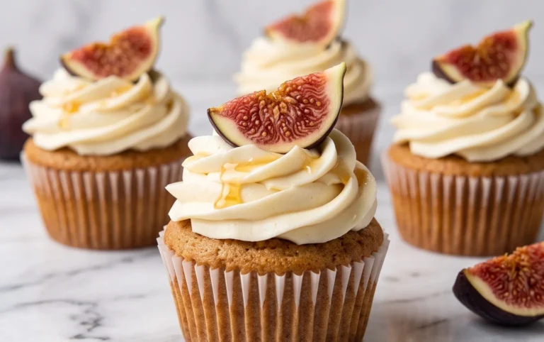 Fig Cupcakes with Honey Cream Cheese Frosting