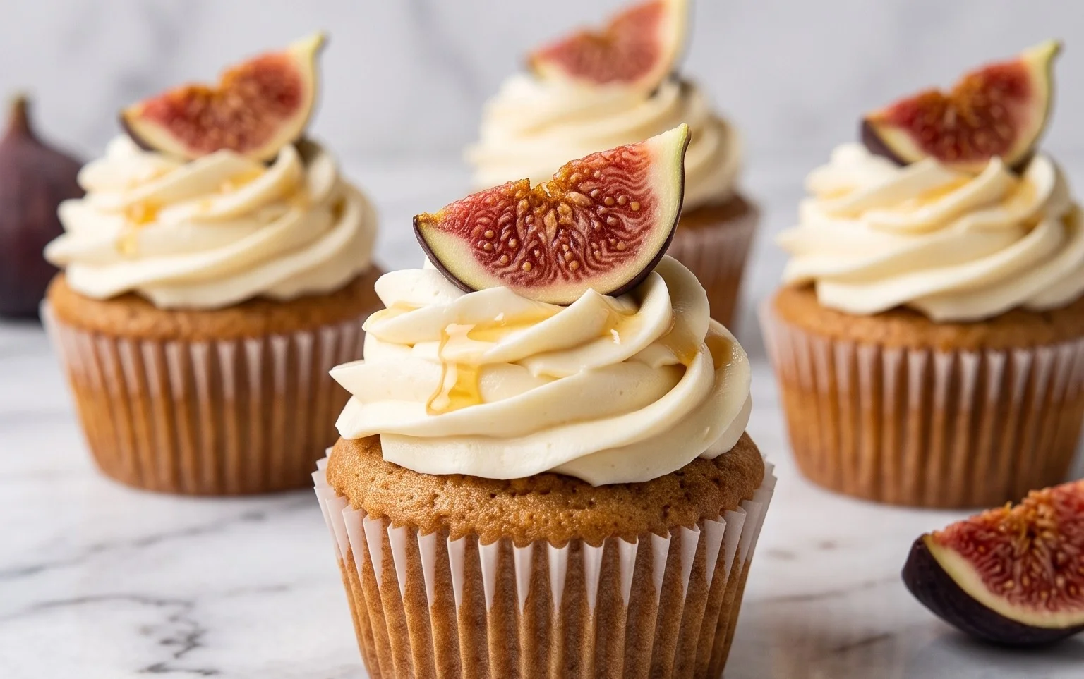 Fig Cupcakes with Honey Cream Cheese Frosting