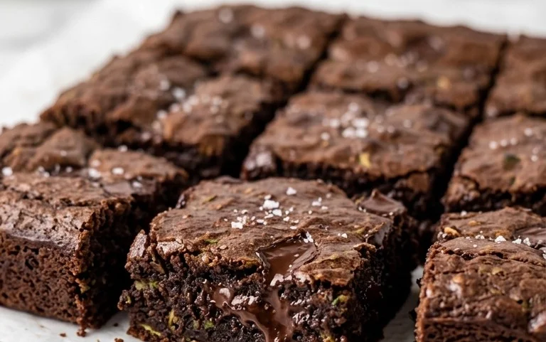 Fudgy Dark Chocolate Zucchini Brownies Recipe