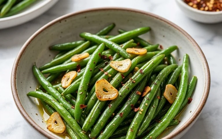 Sautéed Green Beans Recipe with Garlic
