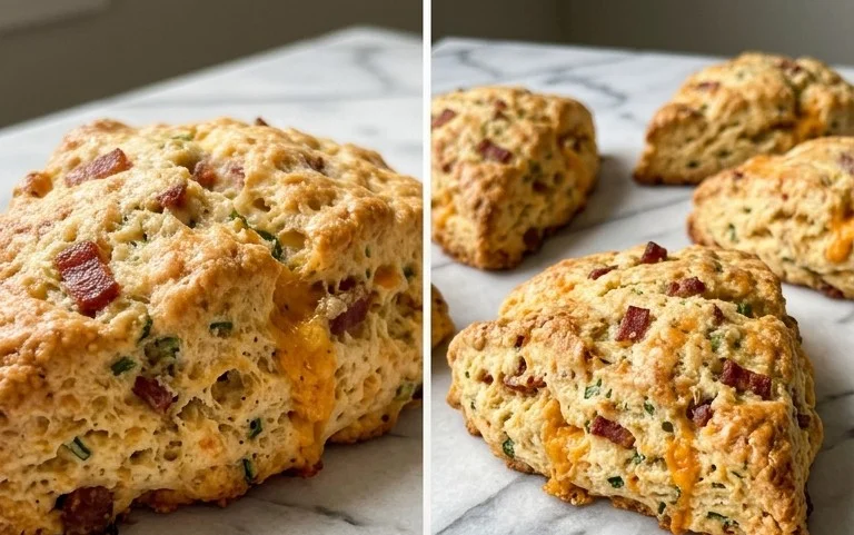 Beef Bacon Cheddar and Chive Scones